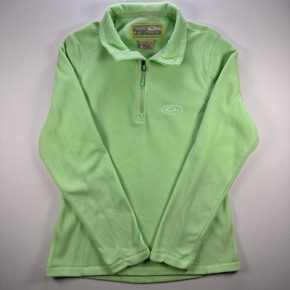 Lady Drake Womens Small Green 1/4 Zip Fleece Pullover Lightweight Jacket